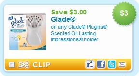 $3.00/1 – Glade Plug-Ins Scented Oil Lasting Impressions Holder – (coupons.com) page 3, in zip 90210