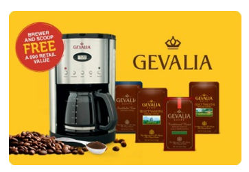 4 Boxes Gevalia Coffee, Coffeemaker + Scoop Only $24.99