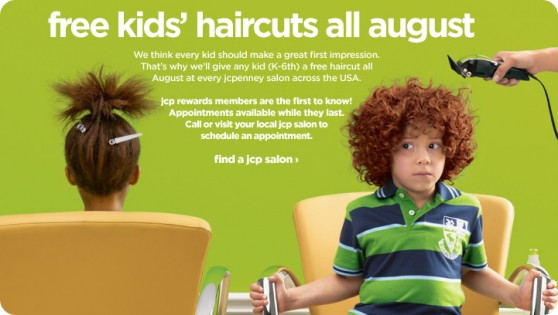 Free Kids' Haircuts at JCPenney Salons!