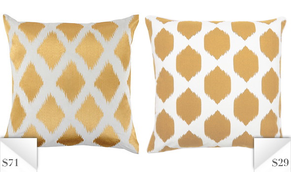 Knockout Knockoffs: Golden Ikat Throw Pillow