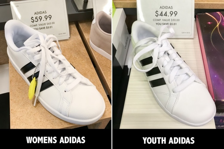 adidas mens womens shoe size conversion