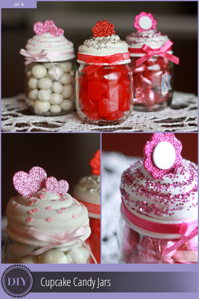 DIY Valentine "Cupcake" Candy Jars