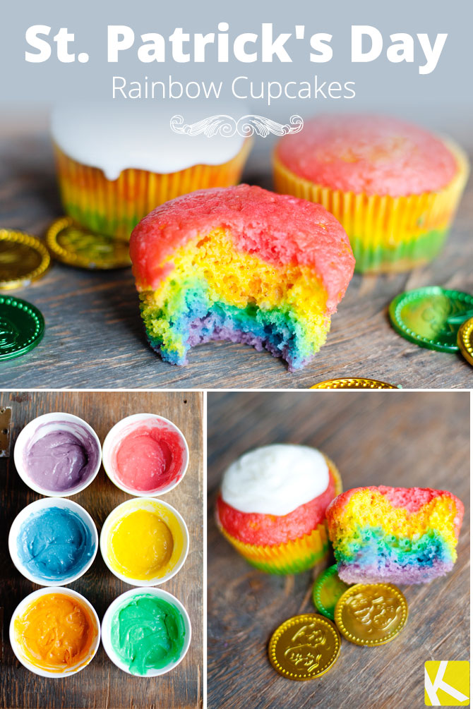 Find Delicious Delight at the End of These St. Patty's Day Rainbow Cupcakes