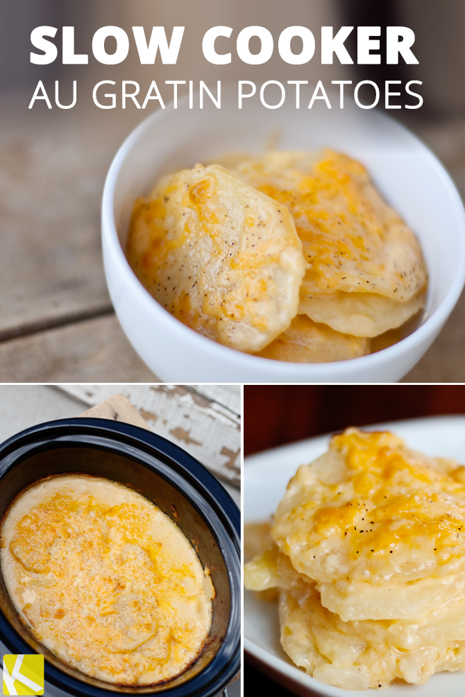 Simple Slow Cooker Au Gratin Potatoes