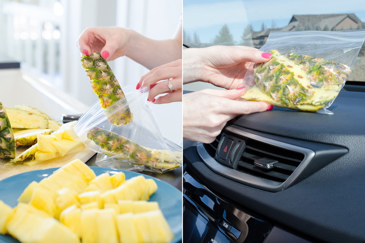 Make your car smell good with pineapple skins.