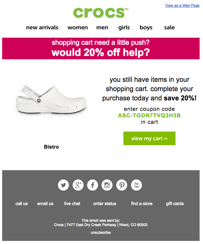 crocs in store coupon