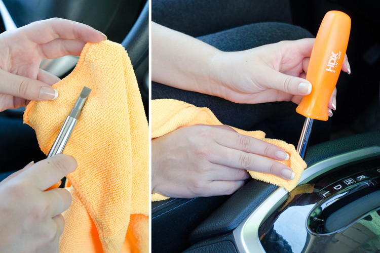 Use wooden skewers or a flathead screwdriver and cloth to remove dirt from small crevices.