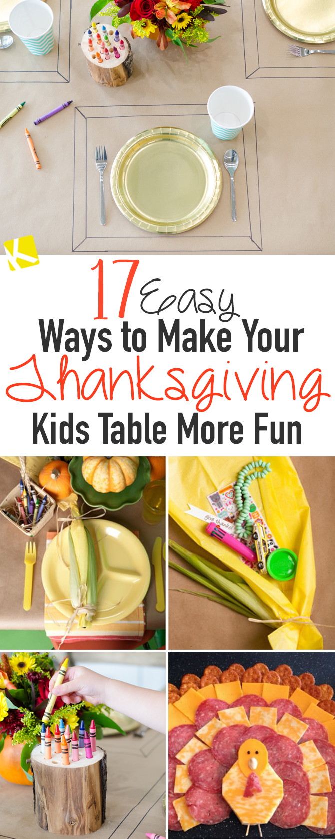 17 Easy Ways to Make Your Thanksgiving Kids Table More Fun