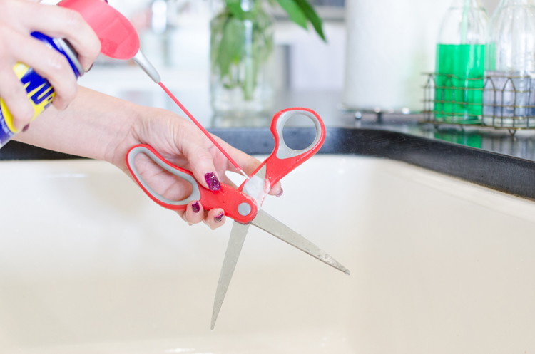 Keep scissors working smoothly with WD-40.