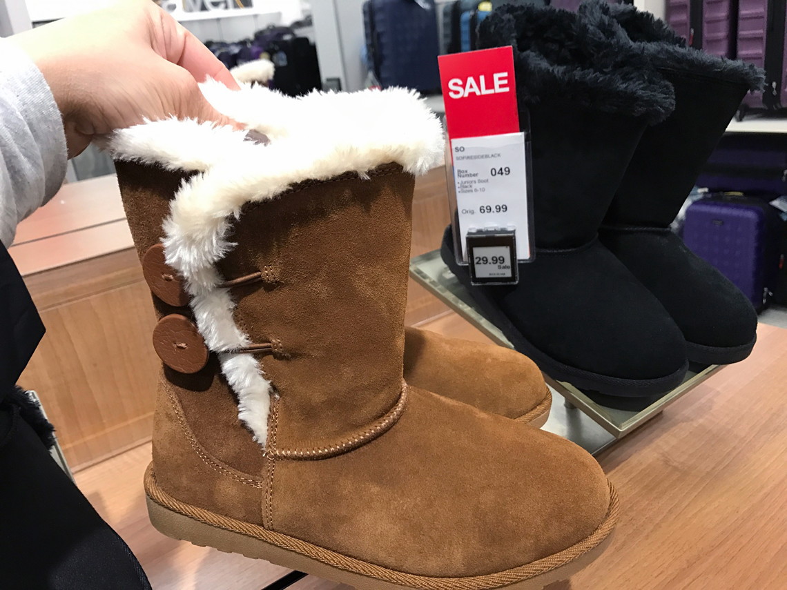Women's SO Plush Suede Boots, $21 at 