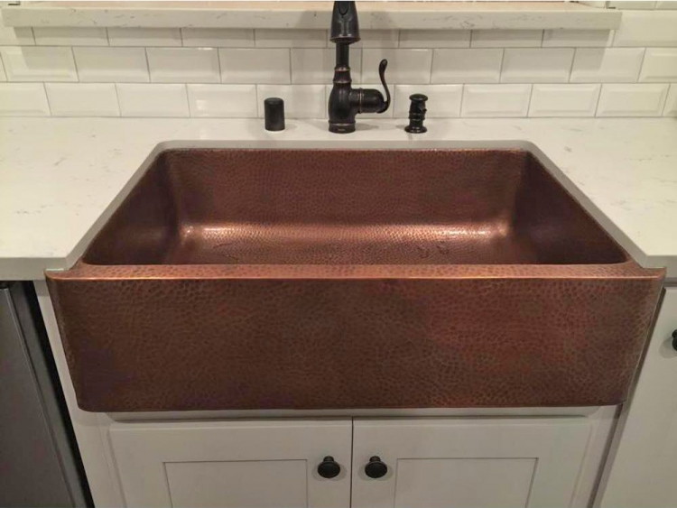 Farmhouse Hammered Copper Apron Sink Only 479 00 At Home