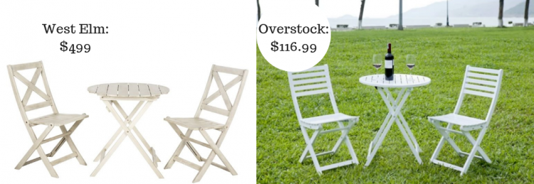 12 Patio Furniture Knockoffs That Ll Save You Hundreds On Outdoor Save 382 01 On Your Outdoor Bistro Set