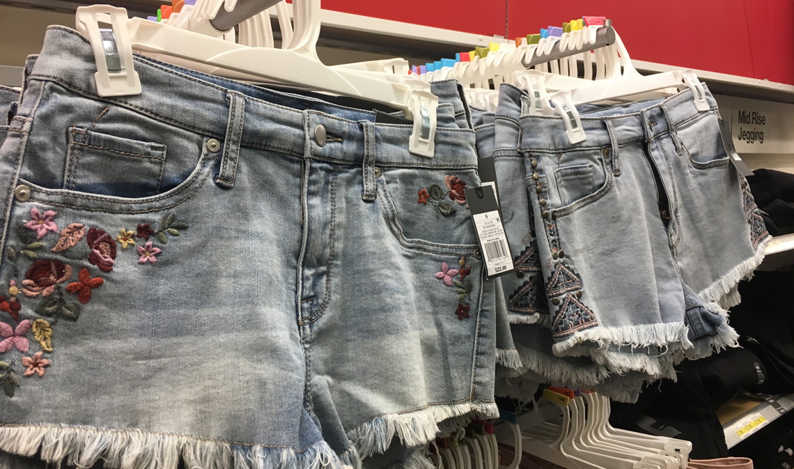 target womens denim shorts