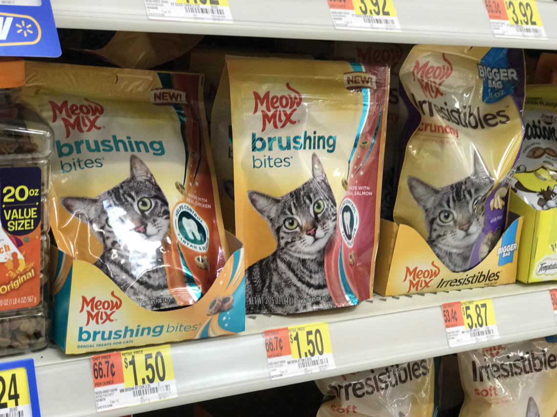 meow mix brushing bites walmart