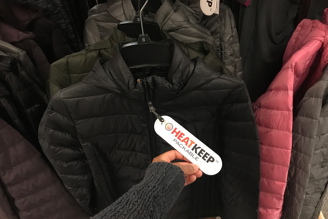 heat keep packable jacket