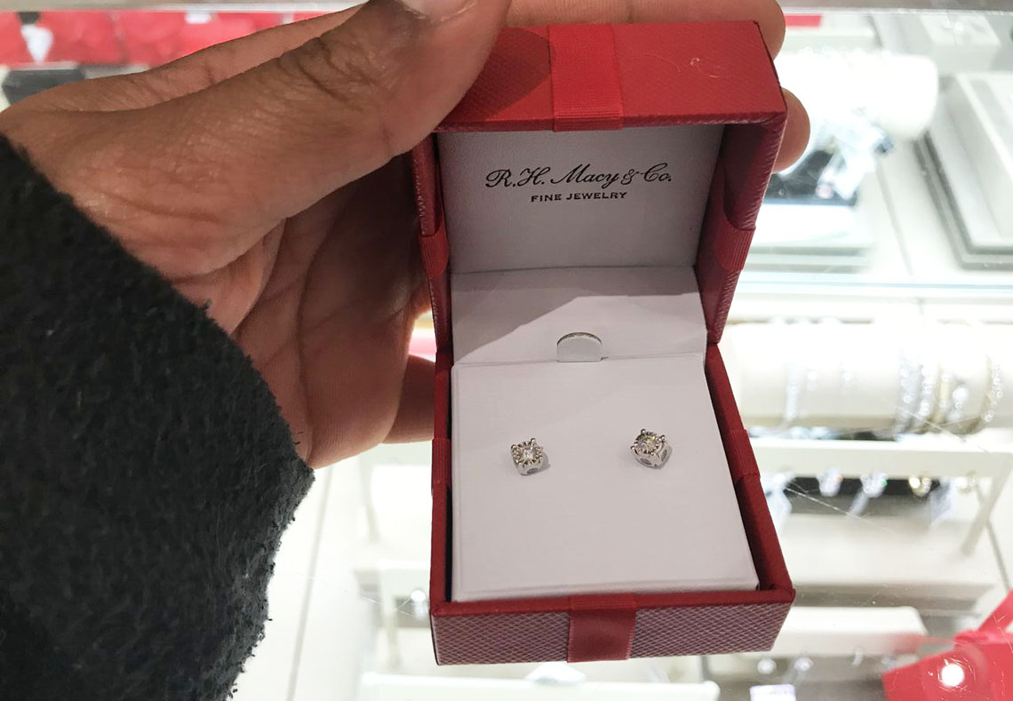 Tw 14k Macy's Trumiracle Diamond Earrings Ct Tw Trumiracle - Main Image