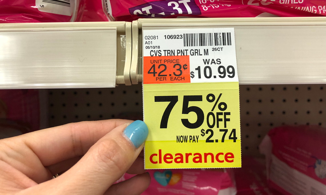 cvs clearance find  cvs training pants  as low as  2 74