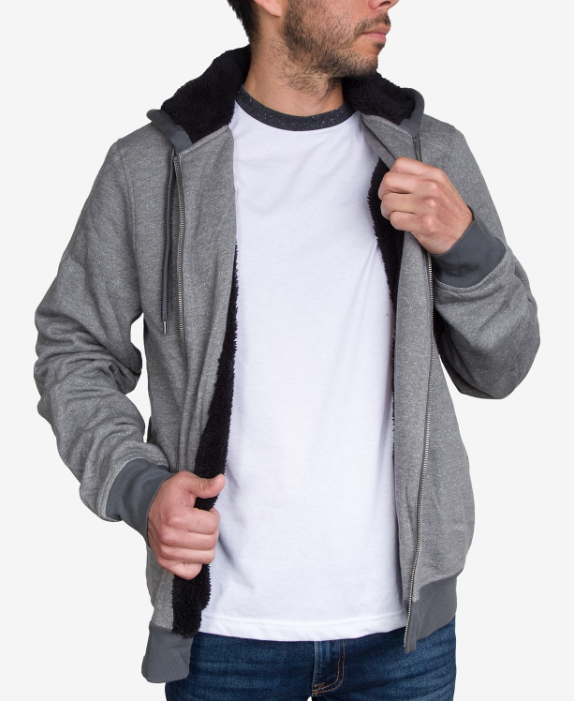 weatherproof vintage men's sherpa lined fleece hoodie