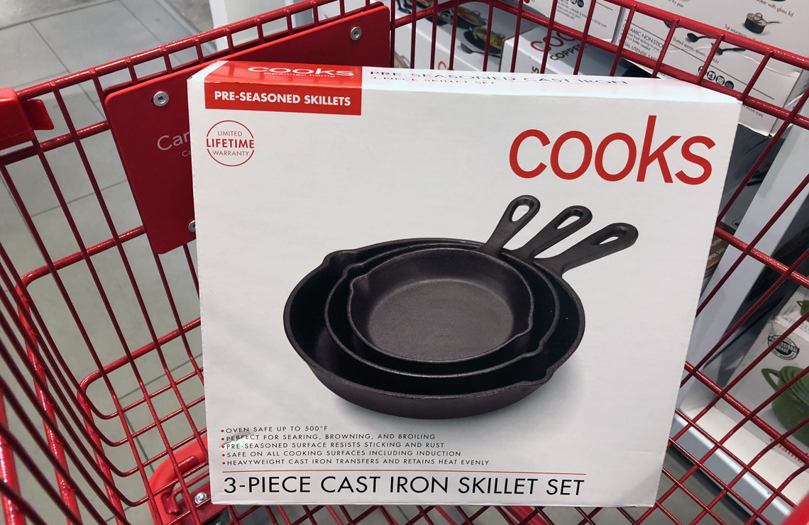 cooks cast iron pan set