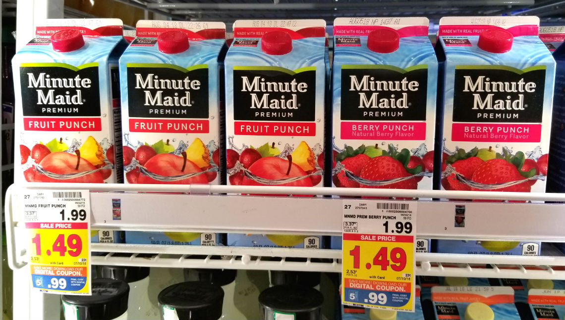 New 5x Digital Coupon Minute Maid Fruit Drinks 0 99 At Kroger