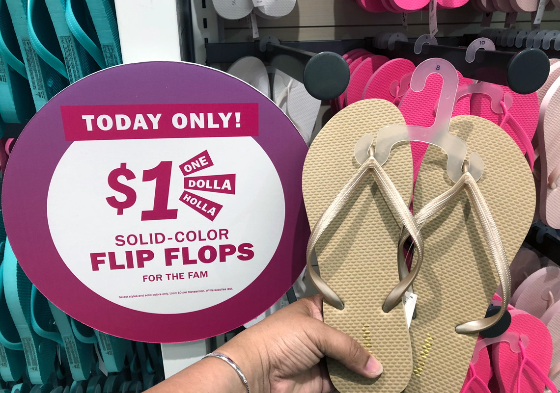 1 dollar flip flops