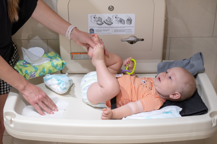 disinfecting diaper changing table