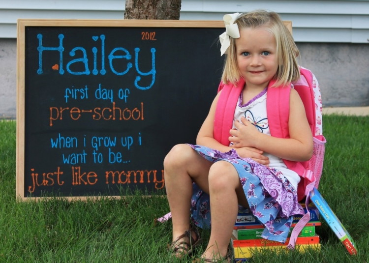 Top 10 First Day Of School Photo Ideas On The Internet Krazy Record Their Aspirations On A Small Chalkboard