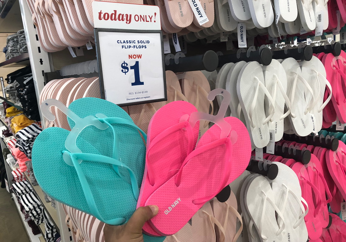 old navy $1 flip flop sale 2018 date