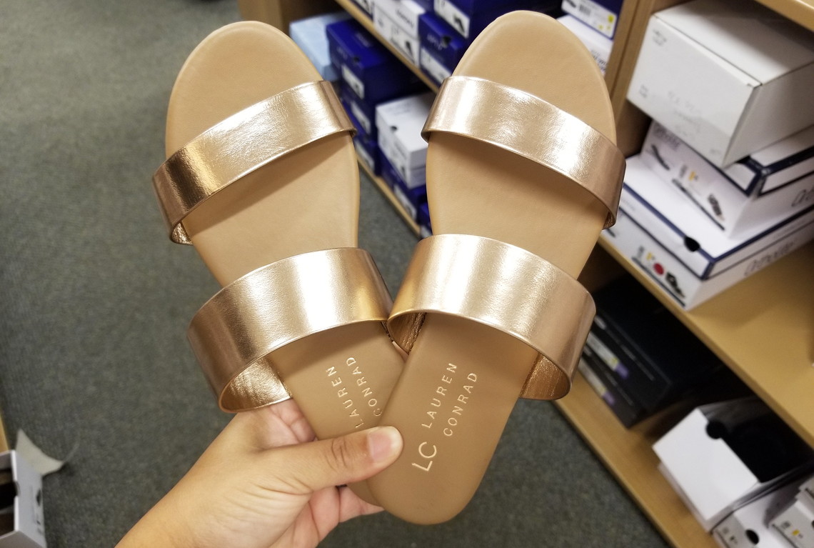 lauren conrad gold flip flops