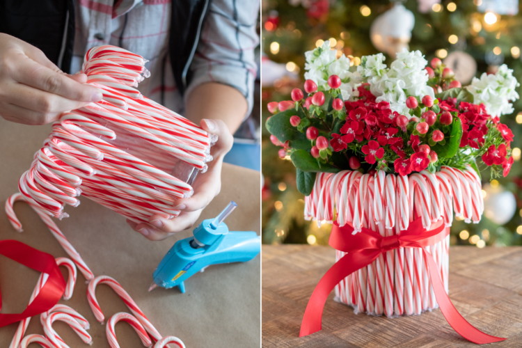 53 Ingenious Decorating S For Your Home The Krazy Use Candy Canes To Add Color And Festivity Holiday Flower Arrangements