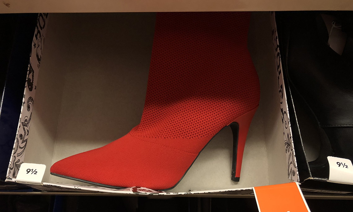 payless red boots