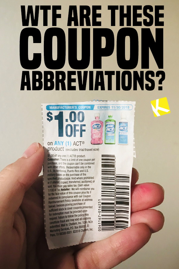 LOL — What Are These Coupon Abbreviations?