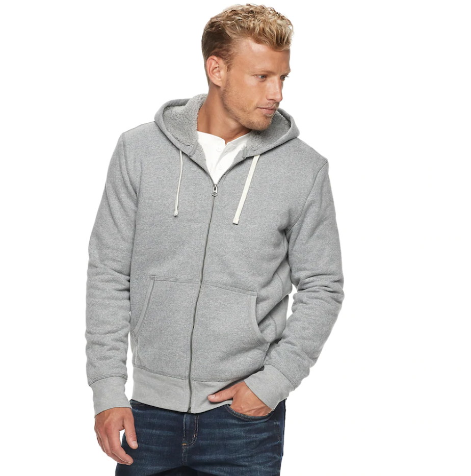 kohls mens sherpa lined hoodie