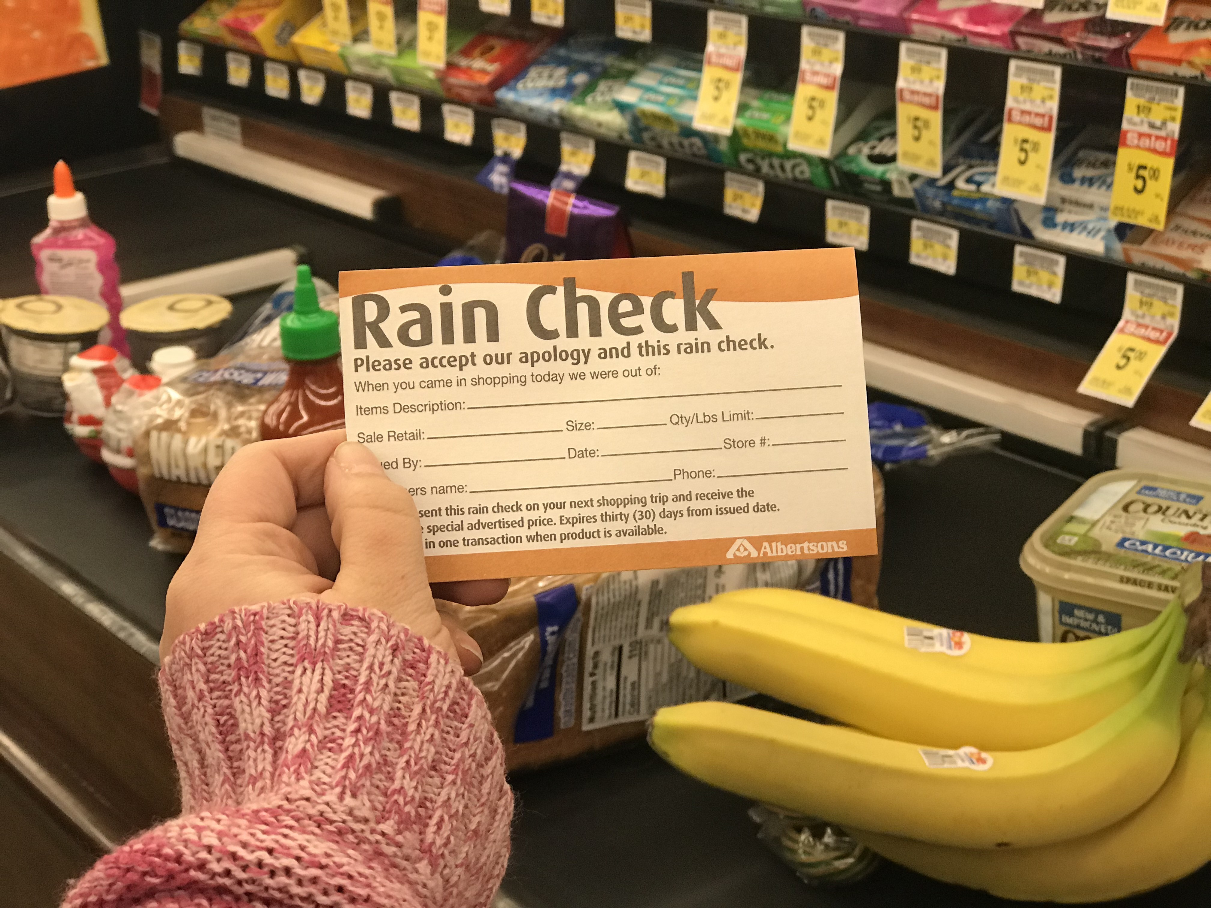 Rain Checks What To Do When A Sale Item Is Out Of Stock The Krazy 