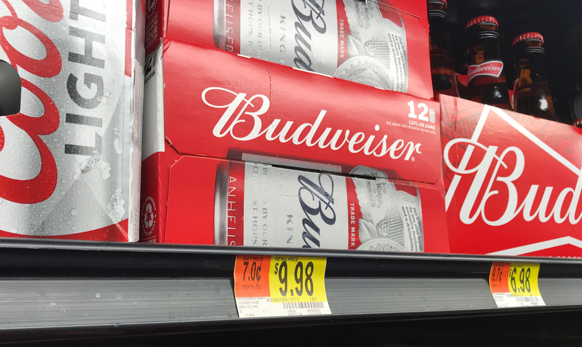 budweiser michelob ultra 12 packs as low as 4 98 at walmart bud light price