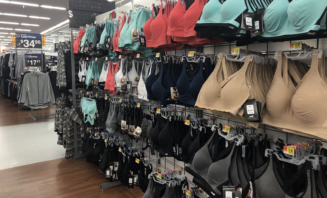 walmart sports bras in store