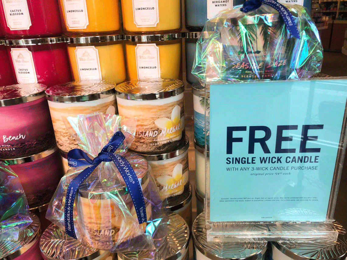 bath and body works free candle