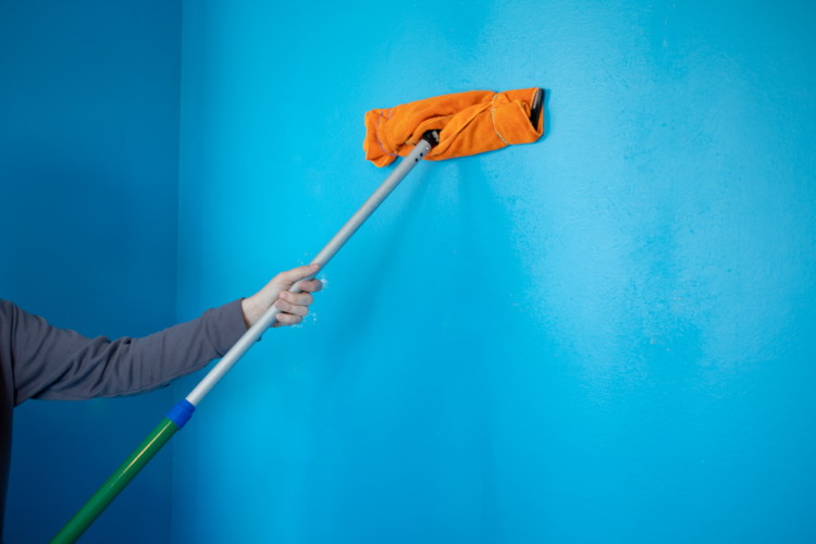 36 Painting Tricks To Help You Paint Like A Pro The Krazy Coupon Lady After Filling Holes And Sanding Clean Your Walls By Attaching A Damp Microfiber Cloth With Rubber Bands To Mop Or Broom It Will Help You Easily Reach