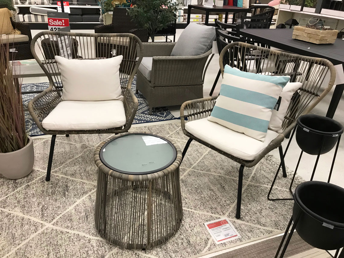 latigo 3pc rattan patio chat set