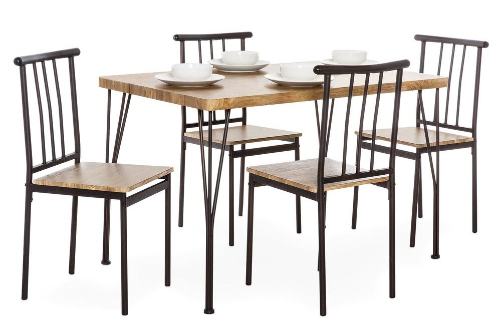 5-Piece Modern Metal & Wood Dining Table Set, $140 Shipped! - The Krazy