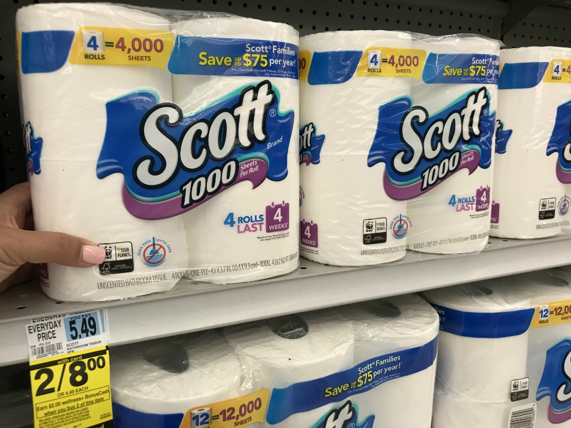 Scott 1000 Bath Tissue 4Pack, Only 2.50 at Rite Aid
