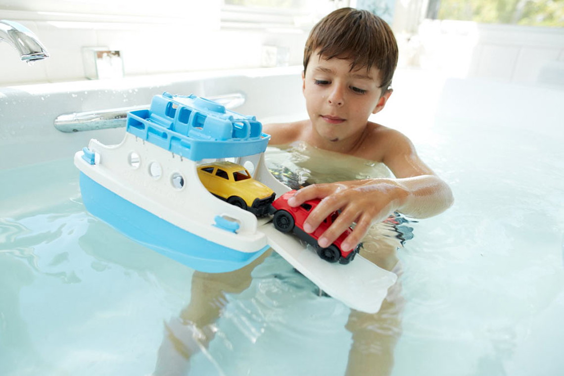 green toy ferry boat