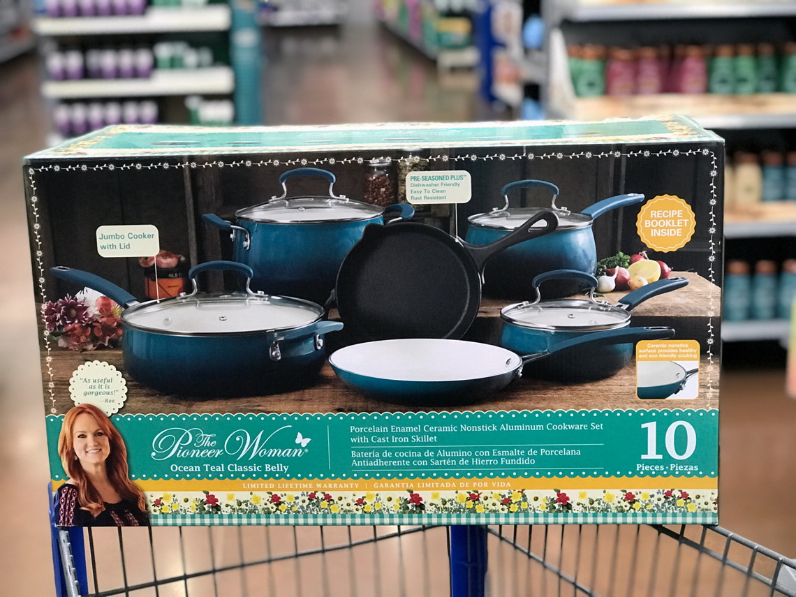 The Pioneer Woman 10-Piece Cookware Sets, $79 on Walmart ...