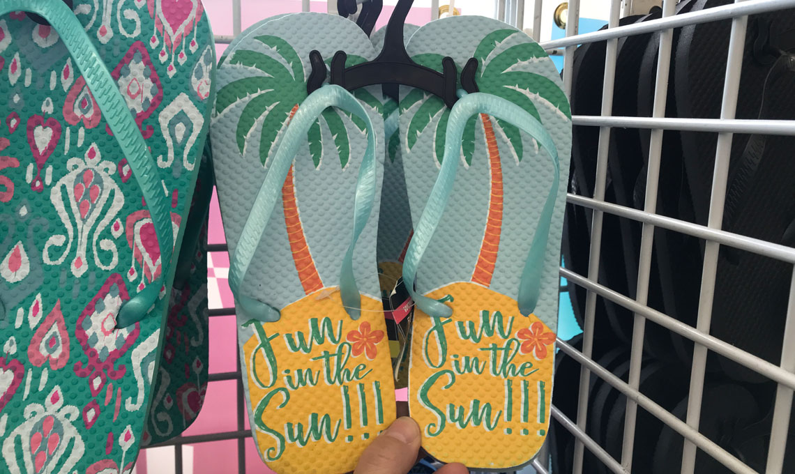 flip flops at dollar tree