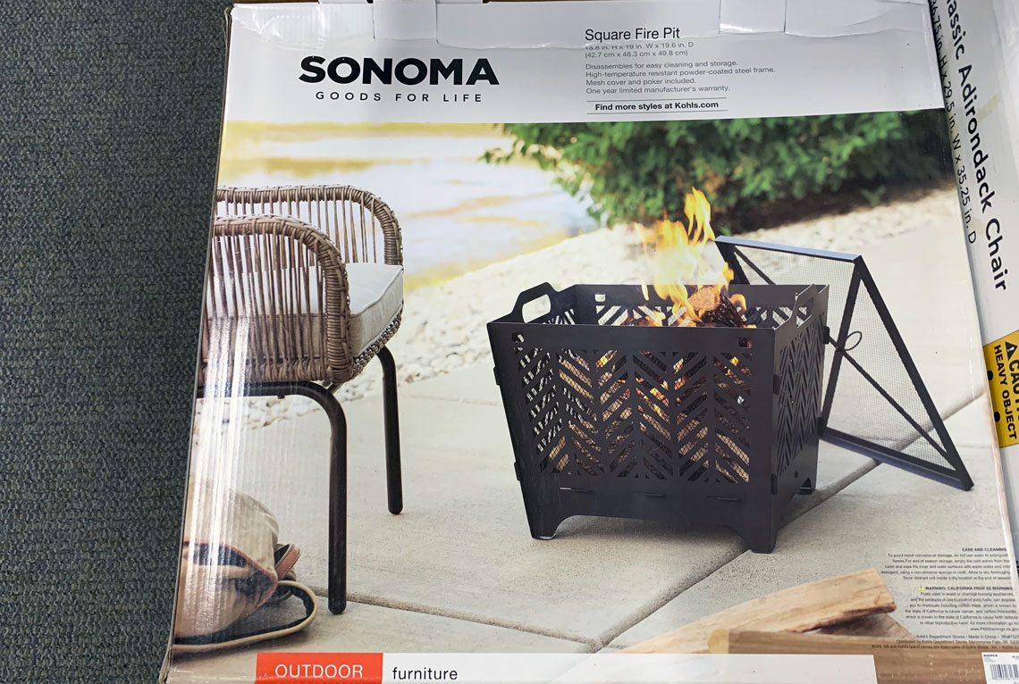 Sonoma Square Fire Pit 49 10 Kohl S Cash Reg 150 The