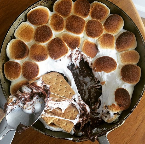 Make a skillet full of s'mores dip.