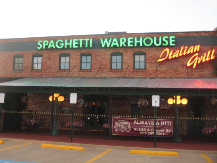 Dads eat free at The Spaghetti Warehouse Restaurant with a drink purchase.