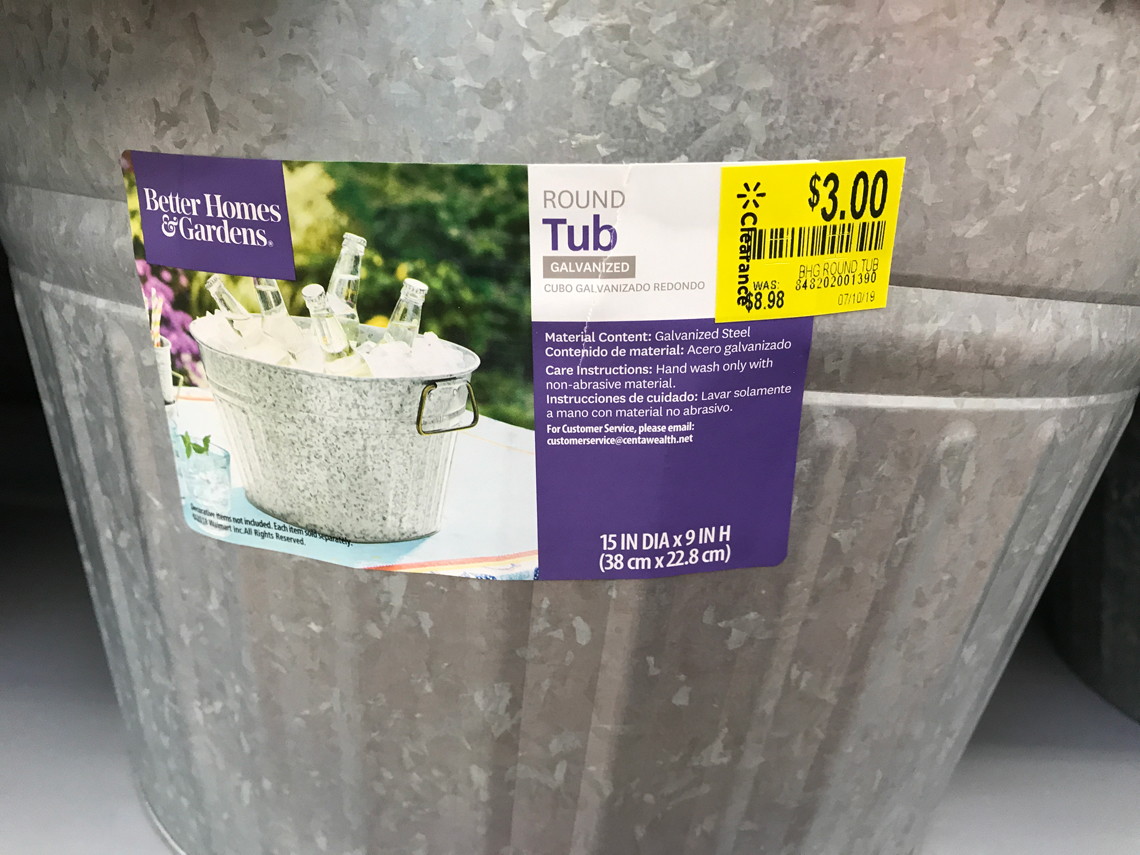Galvanized Trays Tubs As Low As 1 At Walmart Stores The