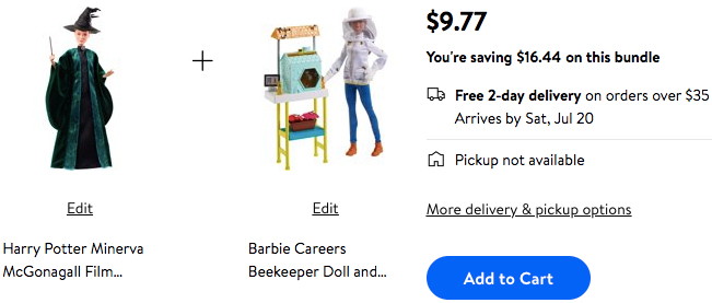 harry potter barbies walmart