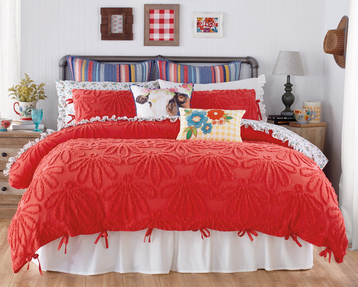 The Pioneer Woman Chenille Queen Duvet Set 26 At Walmart The